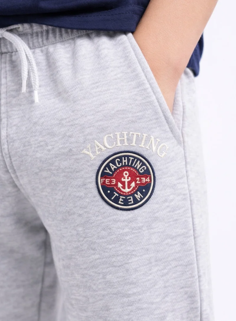 Victor And Jane  Boys Yachting Printed T-Shirt & Grey Terry Joggers Set for Men | Best Price UAE